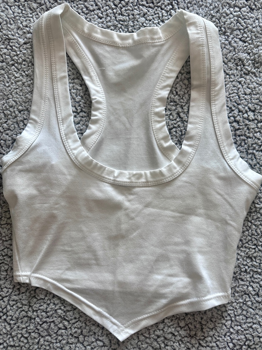 SHEIN White Racerback Crop Tank